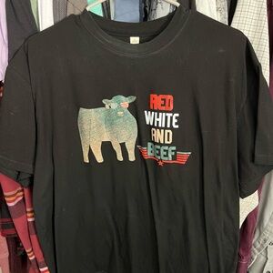 Black Red White and Beef Graphic T-Shirt